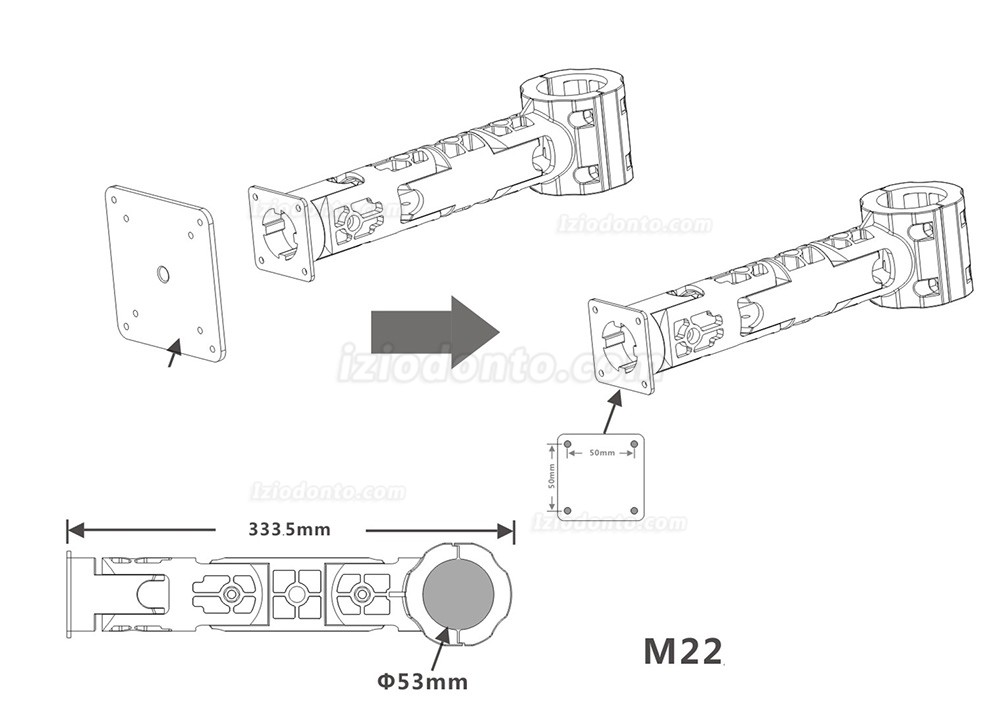 Suporte para câmara intraoral dentária