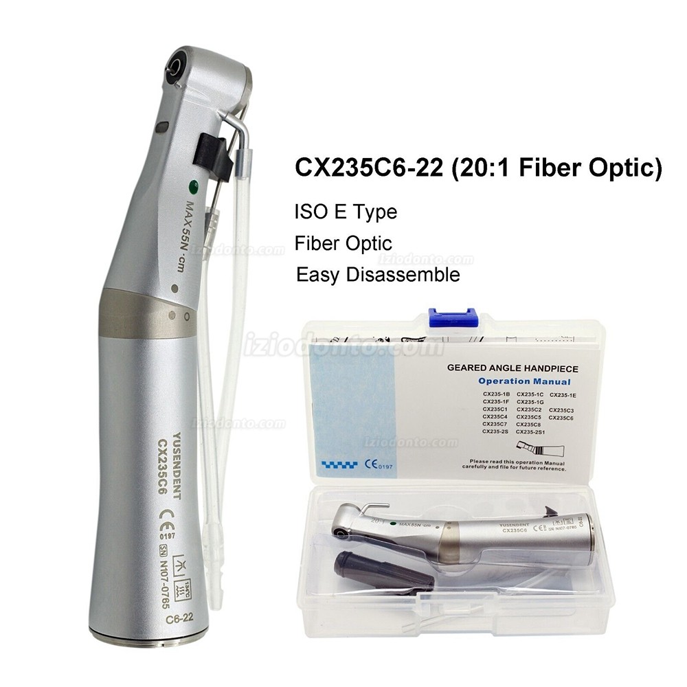 YUSENDENT COXO CX235C6-22 Odontológica LED Contra Angulo Redutor 20:1 Peça de mão de implante