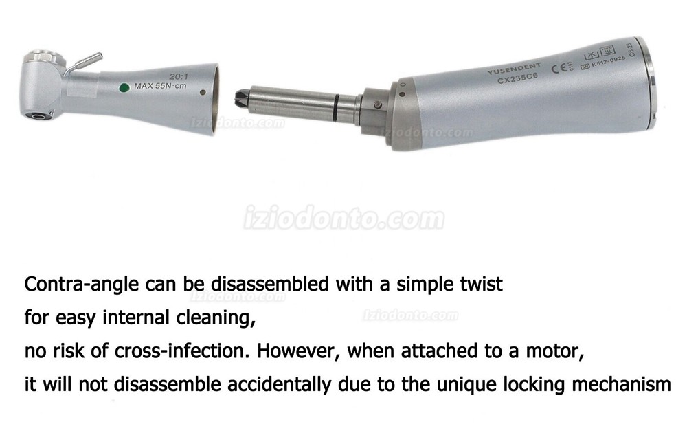 YUSENDENT COXO CX235C6-23 Odontológica Contra Angulo Redutor 20:1 Peça de mão de implante