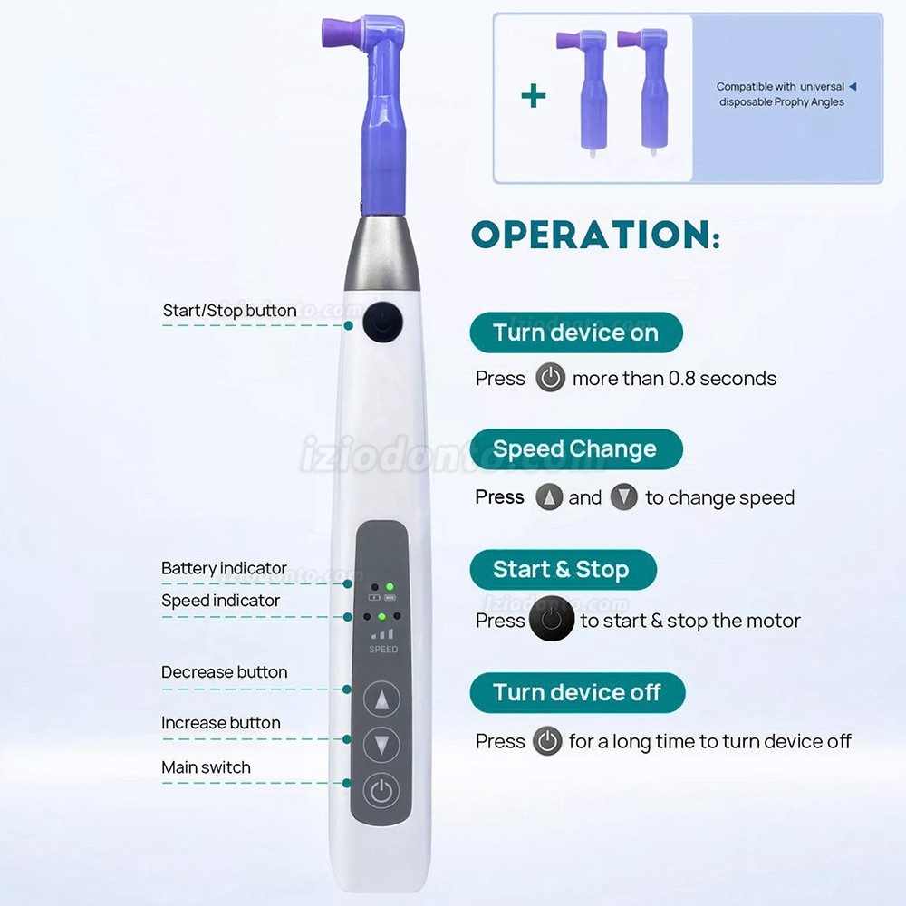 I-Prophy Peça de mão elétrica dentária prophy sem fios giratória 360°