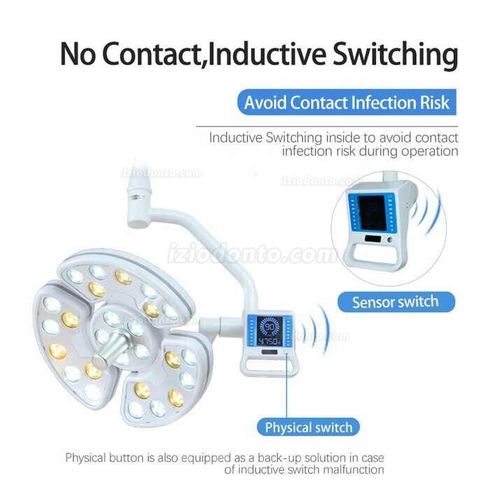 P138 Luz cirúrgica LED dental montada poste para cadeira dentária sensor de ecrã táctil