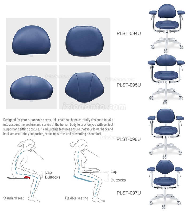 PLST-09 Série Tamborete ergonómico para microscópio dentário operador assistente de cirurgião