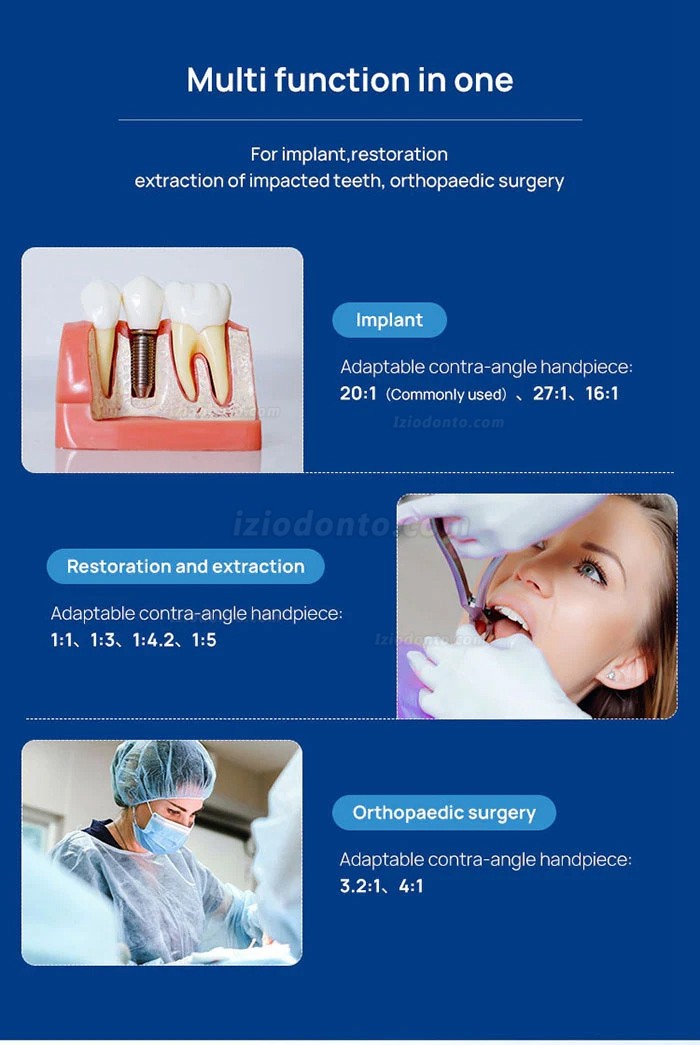 YAHOPE IMPLANT Surg Motor cirúrgico sem escovas para máquina de implante dentário com contra-ângulo LED 20:1